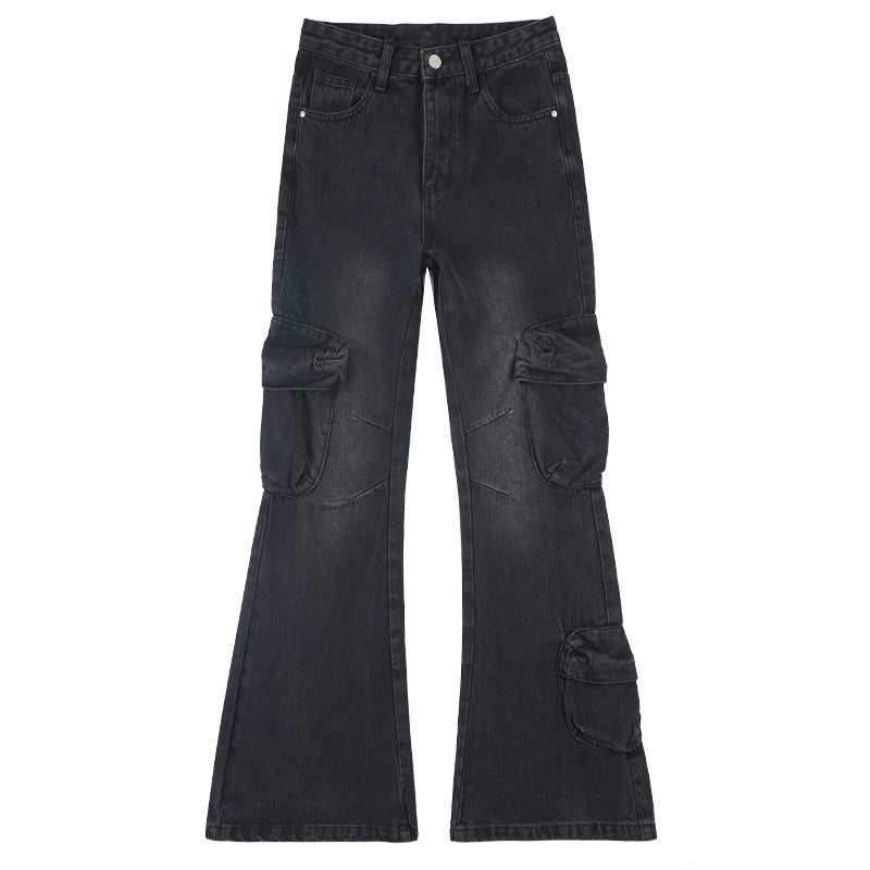 Loose Cargo Jeans – Black & Gray