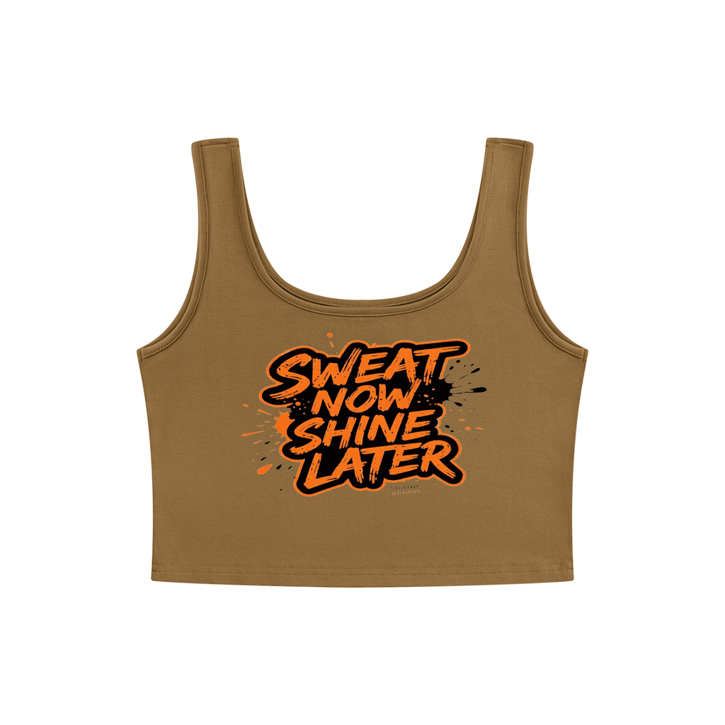 Sweat Now, Shine Later - Women's Cropped Tank Top