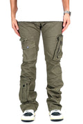 Rapto Olive Stacked Cargo Pants