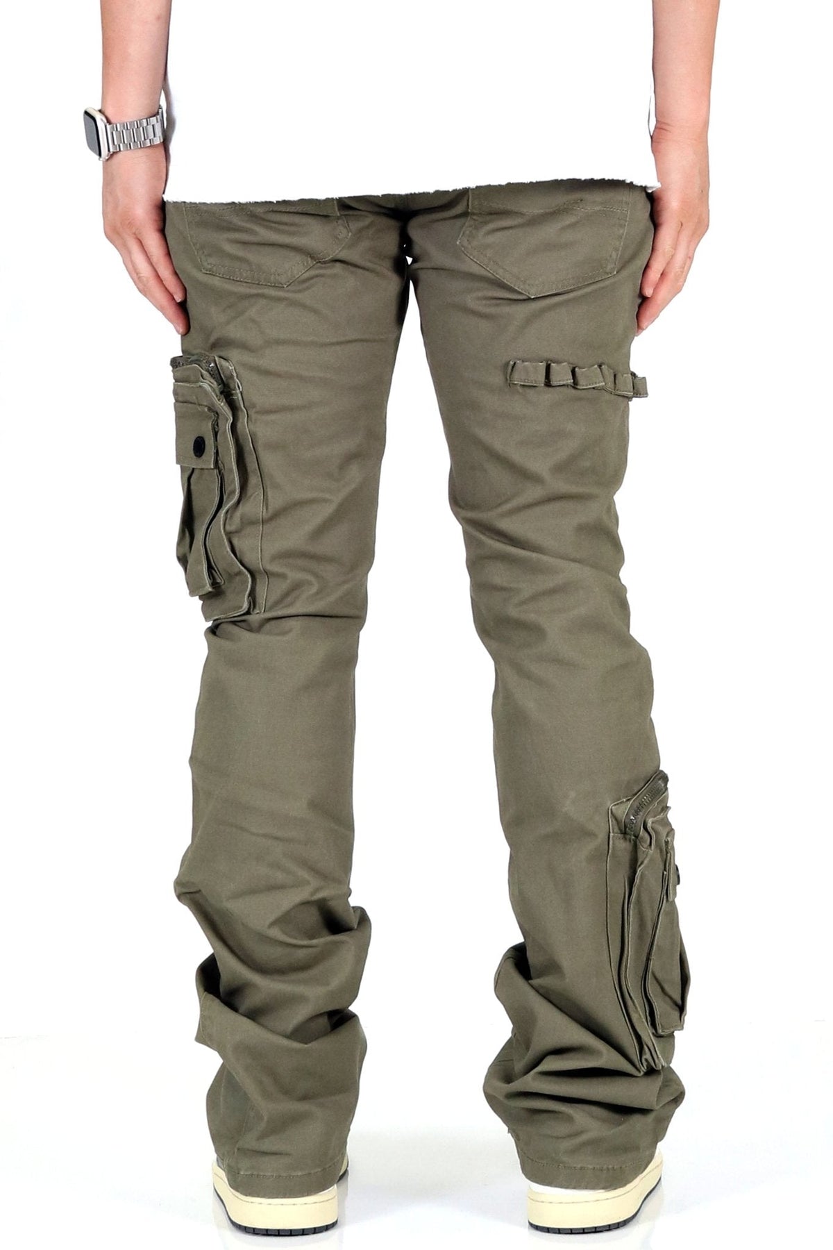 Rapto Olive Stacked Cargo Pants