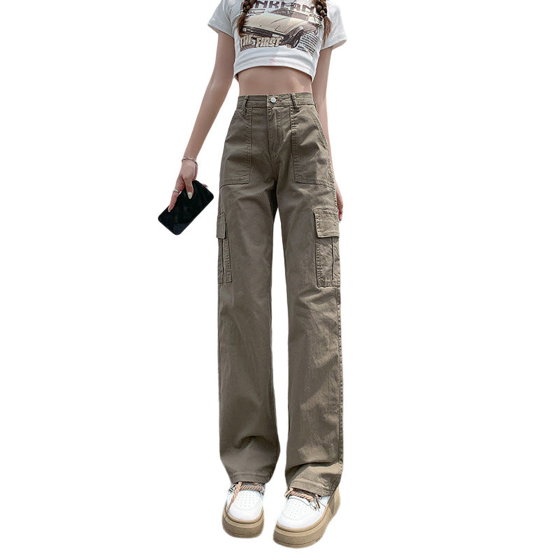 High-Waist Straight Cargo Pants