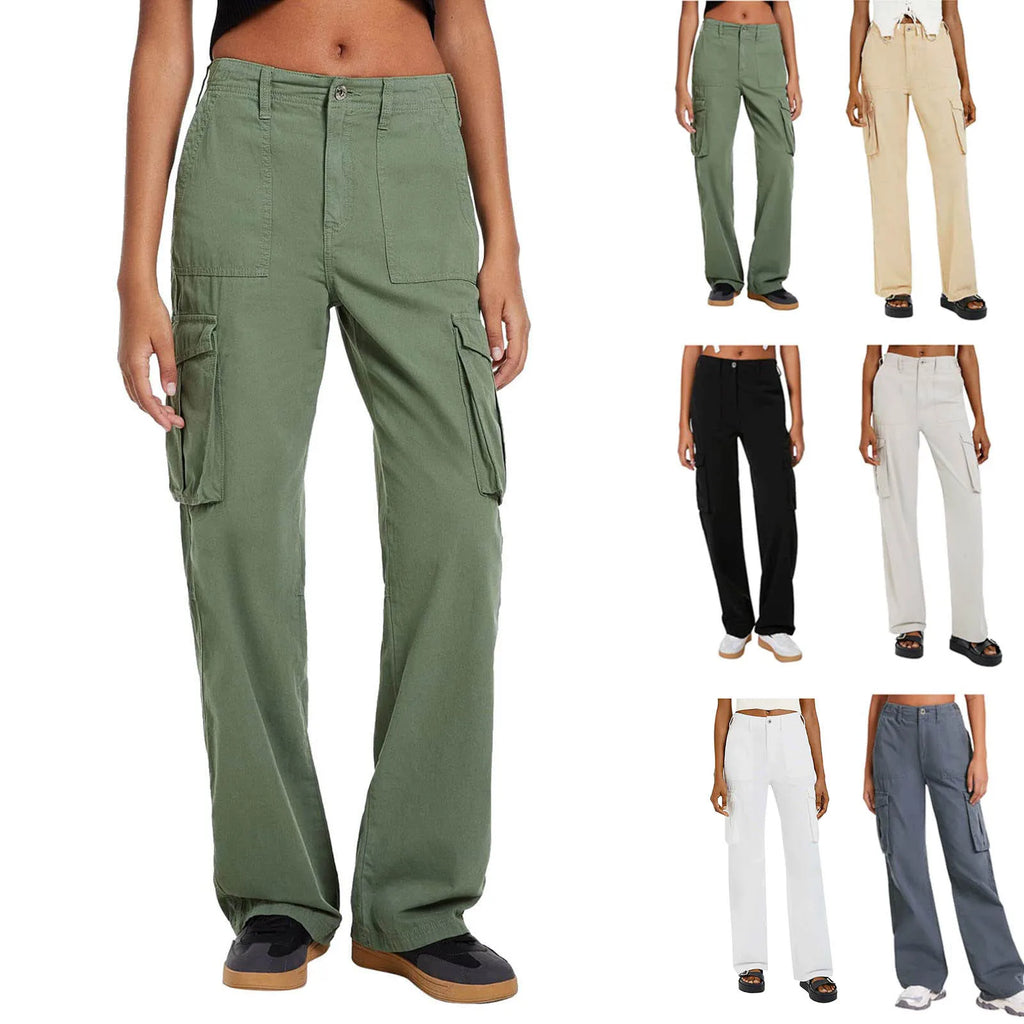 Adjustable Wide-Leg Cargo Pants